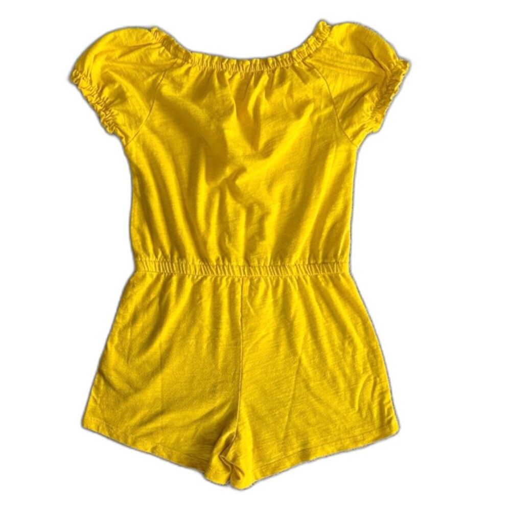 Old Navy Girls S 6-7 Yellow Jumper Romper Ruffle Sleeve Summer Play Outfit - Picture 3 of 3